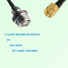 7/16 DIN Bulkhead Female to SMA Male RF Cable Assembly