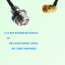 7/16 DIN Bulkhead Female to SMA Male Right Angle RF Cable Assembly