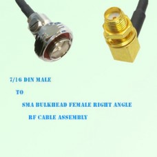 7/16 DIN Male to SMA Bulkhead Female Right Angle RF Cable Assembly