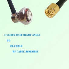 7/16 DIN Male Right Angle to SMA Male RF Cable Assembly