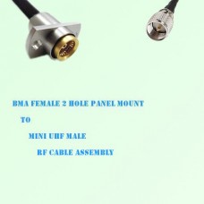 BMA Female 2 Hole Panel Mount to Mini UHF Male RF Cable Assembly