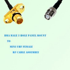 BMA Male 2 Hole Panel Mount to Mini UHF Female RF Cable Assembly
