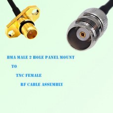BMA Male 2 Hole Panel Mount to TNC Female RF Cable Assembly