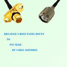 BMA Male 2 Hole Panel Mount to TNC Male RF Cable Assembly