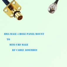 BMA Male 4 Hole Panel Mount to Mini UHF Male RF Cable Assembly