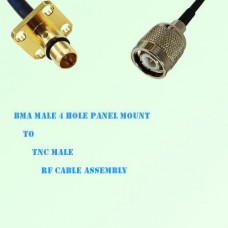 BMA Male 4 Hole Panel Mount to TNC Male RF Cable Assembly