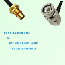 BMA Bulkhead Male to BNC Male Right Angle RF Cable Assembly