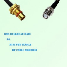BMA Bulkhead Male to Mini UHF Female RF Cable Assembly