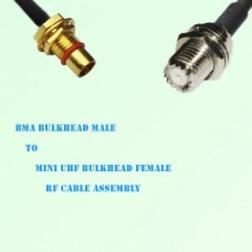 BMA Bulkhead Male to Mini UHF Bulkhead Female RF Cable Assembly