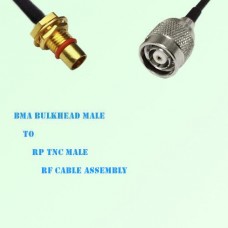 BMA Bulkhead Male to RP TNC Male RF Cable Assembly