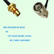 BMA Bulkhead Male to TNC Male Right Angle RF Cable Assembly
