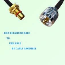 BMA Bulkhead Male to UHF Male RF Cable Assembly