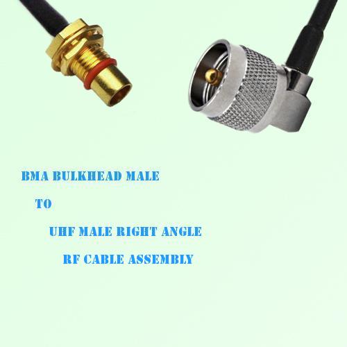BMA Bulkhead Male to UHF Male Right Angle RF Cable Assembly