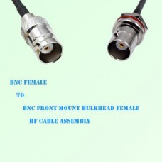 BNC Female to BNC Front Mount Bulkhead Female RF Cable Assembly