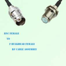 BNC Female to F Bulkhead Female RF Cable Assembly
