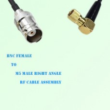 BNC Female to Microdot 10-32 M5 Male Right Angle RF Cable Assembly