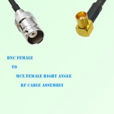 BNC Female to MCX Female Right Angle RF Cable Assembly