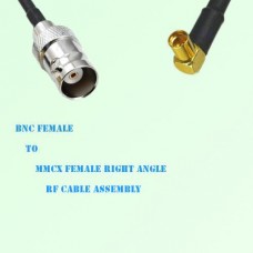 BNC Female to MMCX Female Right Angle RF Cable Assembly