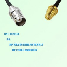BNC Female to RP SMA Bulkhead Female RF Cable Assembly