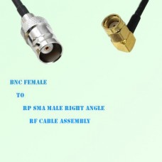 BNC Female to RP SMA Male Right Angle RF Cable Assembly