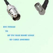 BNC Female to RP TNC Male Right Angle RF Cable Assembly