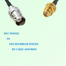 BNC Female to SMA Bulkhead Female RF Cable Assembly
