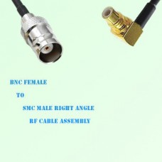 BNC Female to SMC Male Right Angle RF Cable Assembly