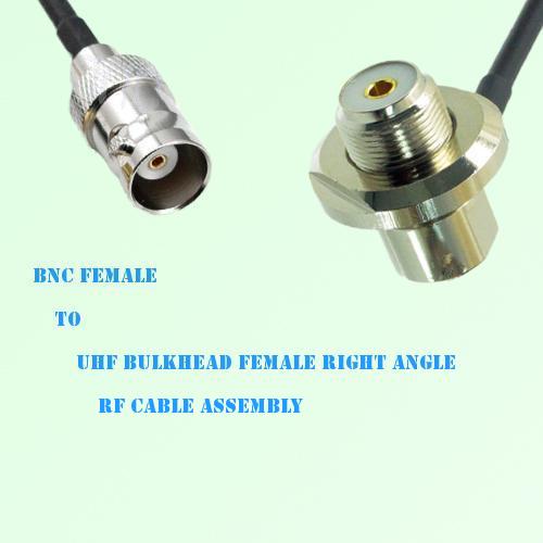 BNC Female to UHF Bulkhead Female Right Angle RF Cable Assembly