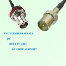 BNC Bulkhead Female to DVB-T TV Male RF Cable Assembly