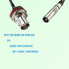 BNC Bulkhead Female to Lemo FFA 00S Female RF Cable Assembly