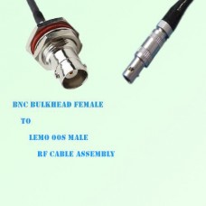 BNC Bulkhead Female to Lemo FFA 00S Male RF Cable Assembly