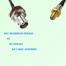BNC Bulkhead Female to Microdot 10-32 M5 Female RF Cable Assembly