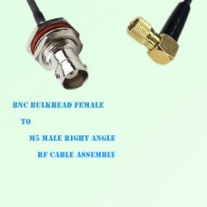 BNC Bulkhead Female to Microdot 10-32 M5 Male R/A RF Cable Assembly