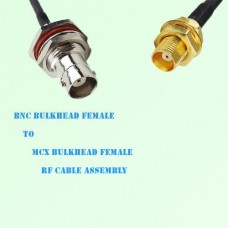 BNC Bulkhead Female to MCX Bulkhead Female RF Cable Assembly