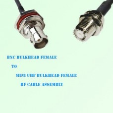 BNC Bulkhead Female to Mini UHF Bulkhead Female RF Cable Assembly