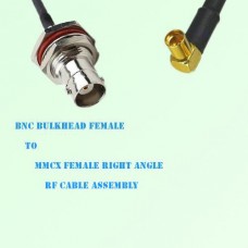 BNC Bulkhead Female to MMCX Female Right Angle RF Cable Assembly