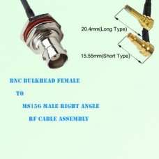BNC Bulkhead Female to MS156 Male Right Angle RF Cable Assembly