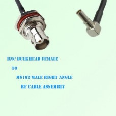 BNC Bulkhead Female to MS162 Male Right Angle RF Cable Assembly