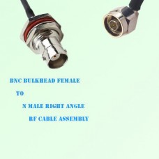 BNC Bulkhead Female to N Male Right Angle RF Cable Assembly