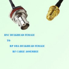 BNC Bulkhead Female to RP SMA Bulkhead Female RF Cable Assembly