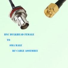 BNC Bulkhead Female to SMA Male RF Cable Assembly