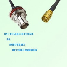 BNC Bulkhead Female to SMB Female RF Cable Assembly