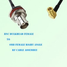 BNC Bulkhead Female to SMB Female Right Angle RF Cable Assembly