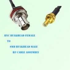 BNC Bulkhead Female to SMB Bulkhead Male RF Cable Assembly