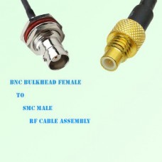 BNC Bulkhead Female to SMC Male RF Cable Assembly