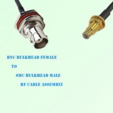 BNC Bulkhead Female to SMC Bulkhead Male RF Cable Assembly