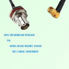 BNC Bulkhead Female to SSMA Male Right Angle RF Cable Assembly