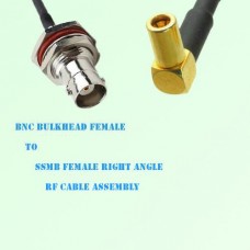 BNC Bulkhead Female to SSMB Female Right Angle RF Cable Assembly