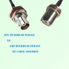 BNC Bulkhead Female to UHF Bulkhead Female RF Cable Assembly