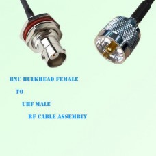 BNC Bulkhead Female to UHF Male RF Cable Assembly